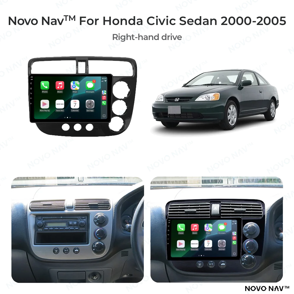 Honda Civic Sedan 2000-2005 CarPlay and Android Auto Upgrade Kit