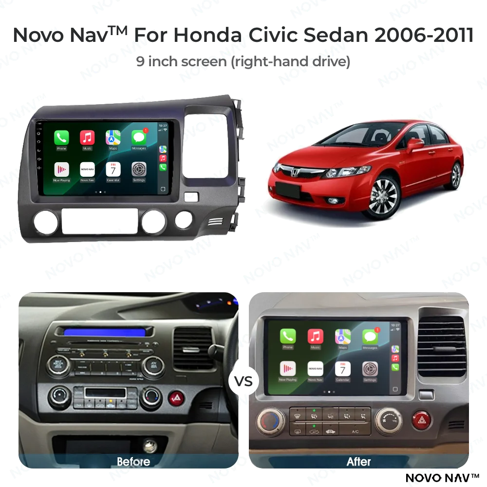 Honda Civic Sedan 2006-2011 CarPlay and Android Auto Upgrade Kit