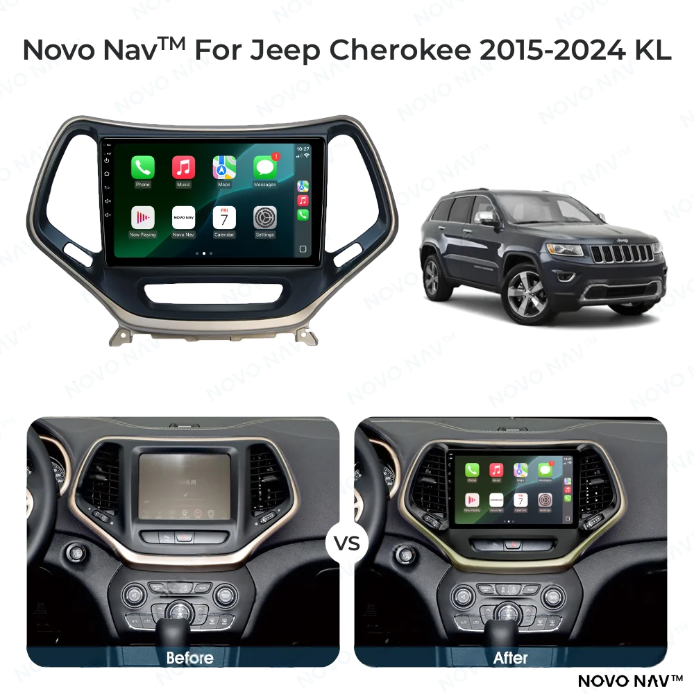 Jeep Cherokee 2015-2024 CarPlay and Android Auto Upgrade Kit