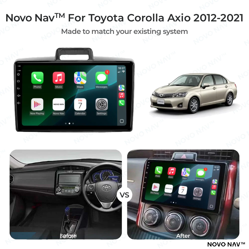 Toyota Corolla Axio 2012-2021 CarPlay and Android Auto Upgrade Kit