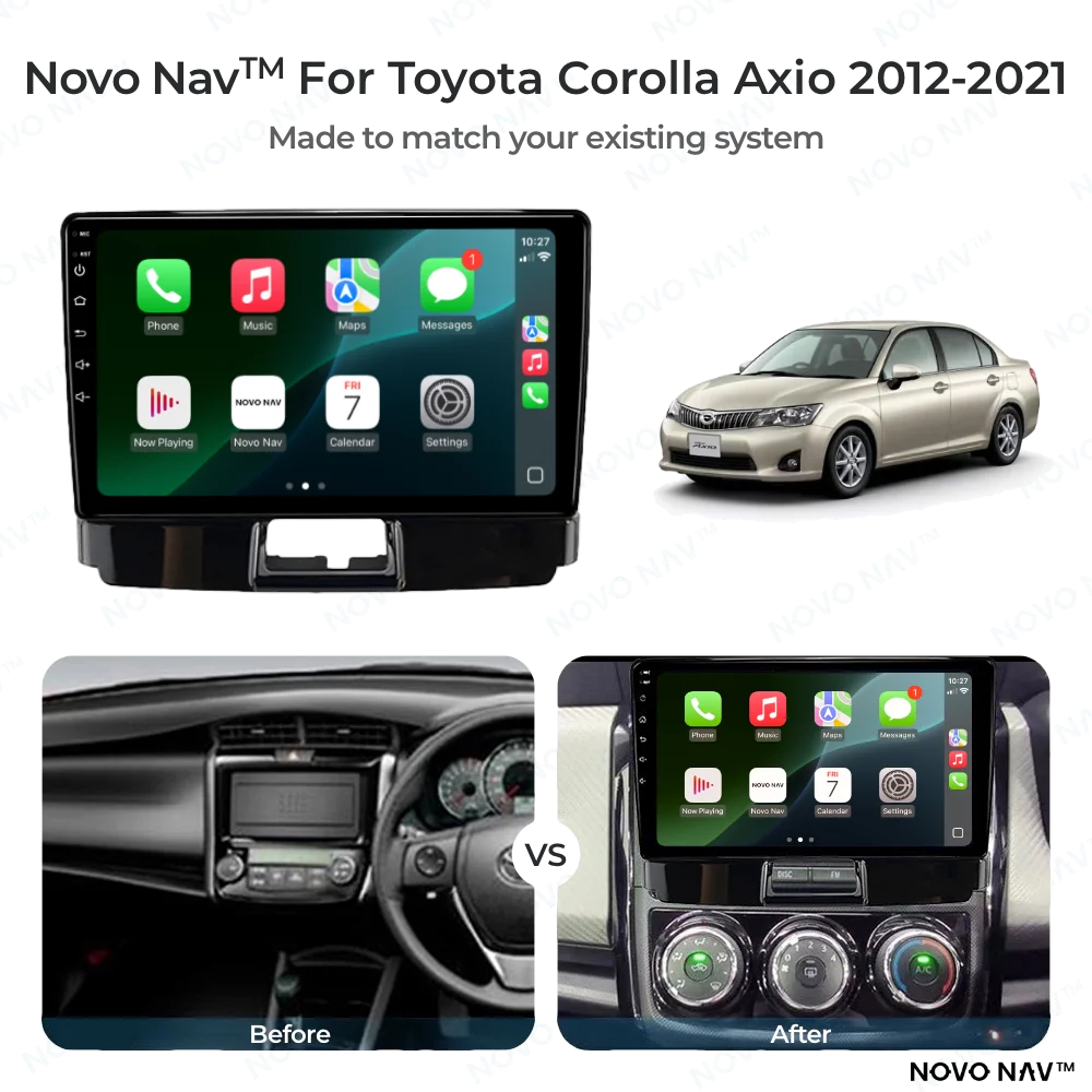 Toyota Corolla Axio 2012-2021 CarPlay and Android Auto Upgrade Kit