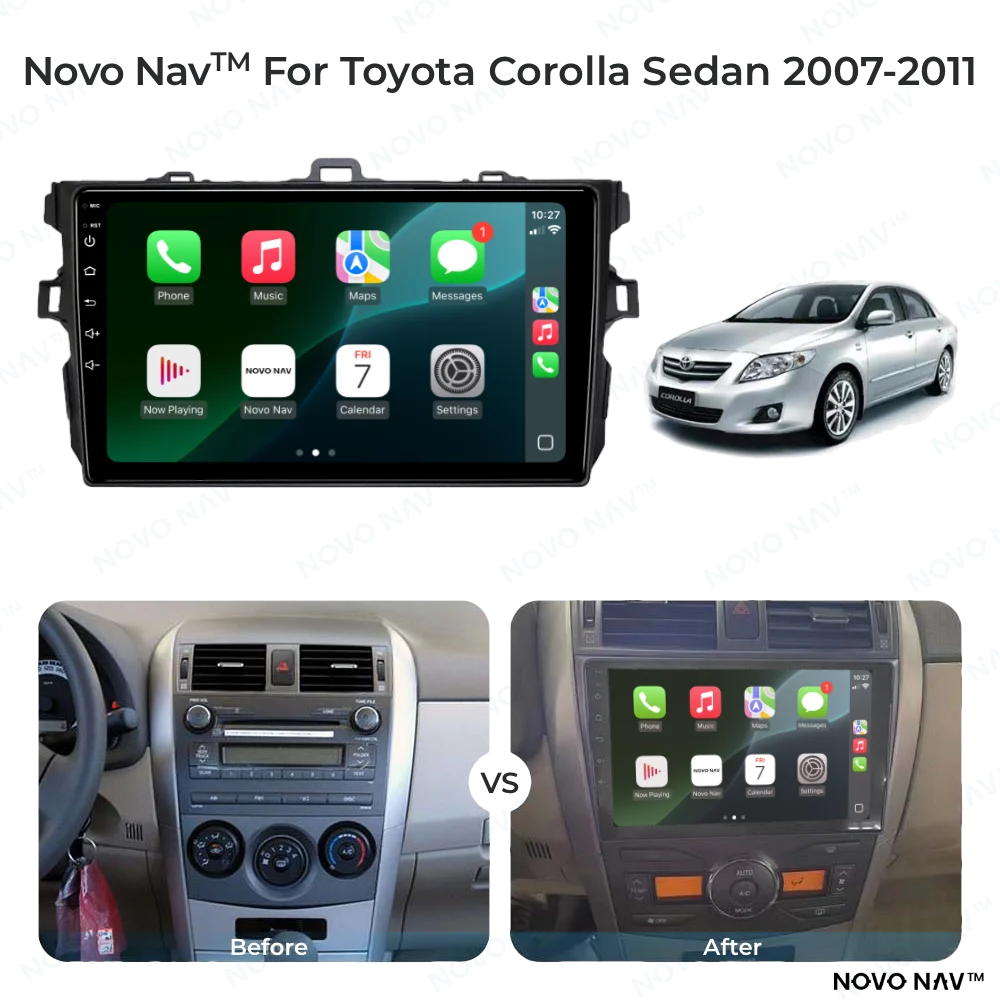Toyota Corolla Sedan 2007-2011 CarPlay and Android Auto Upgrade Kit