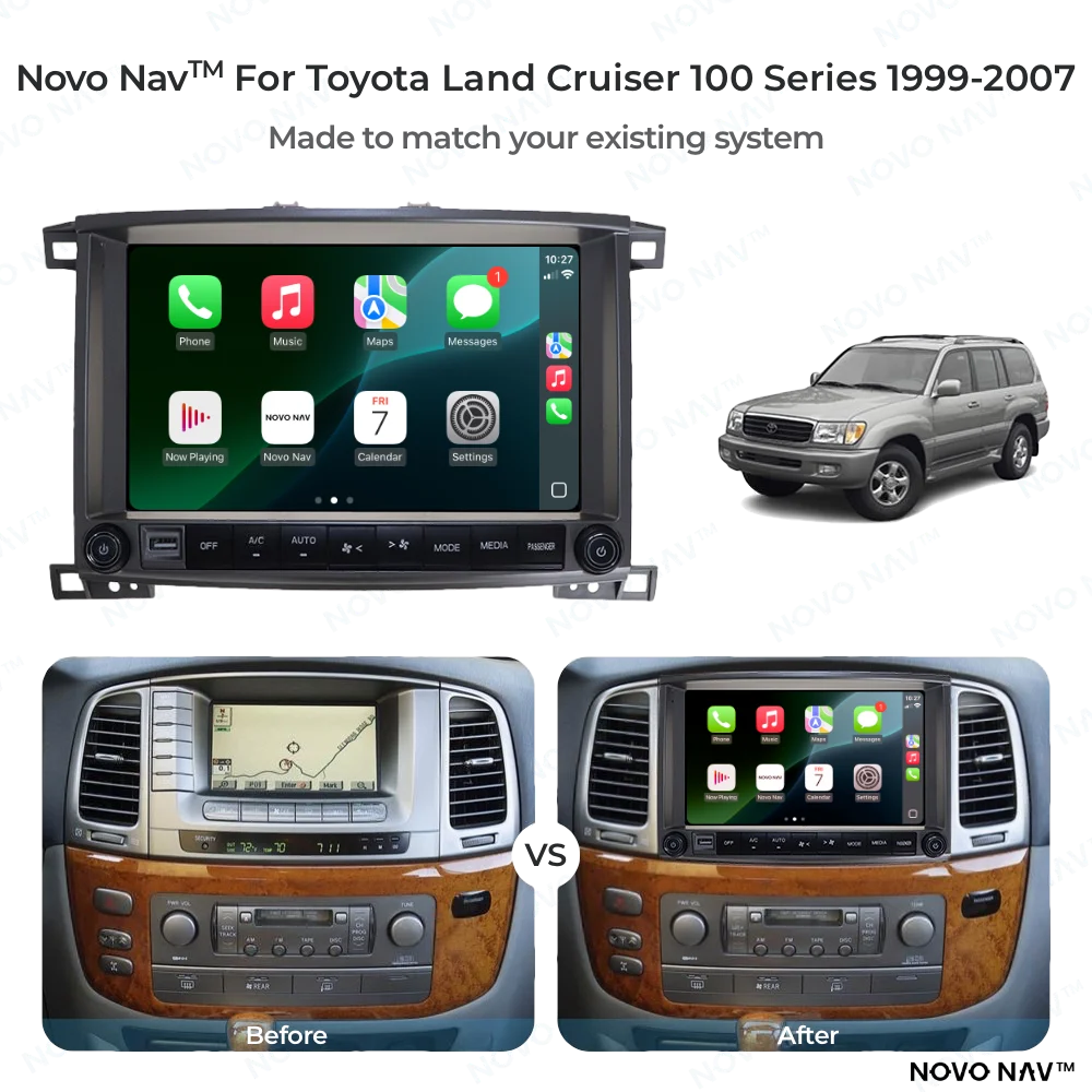 Toyota Land Cruiser 100 Series 1999-2007 CarPlay and Android Auto Upgrade Kit