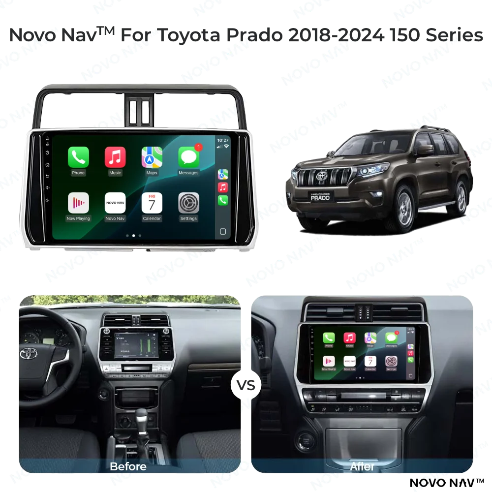 Toyota Prado 150 Series 2018-2024 CarPlay and Android Auto Upgrade Kit