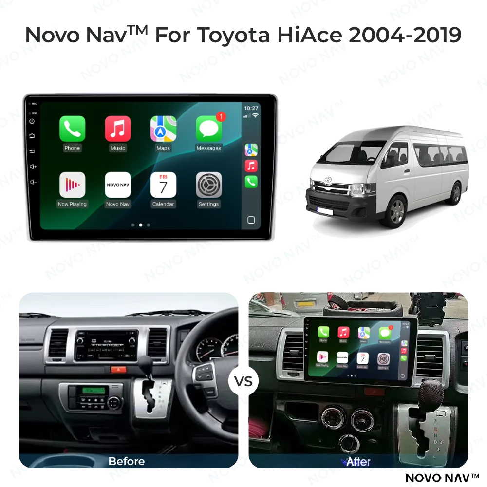 Toyota HiAce 2004-2019 CarPlay and Android Auto Upgrade Kit