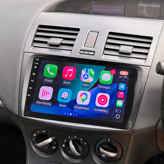 Wireless Apple CarPlay on a Novo Nav screen installed in a Mazda 3 BL 2009-2013