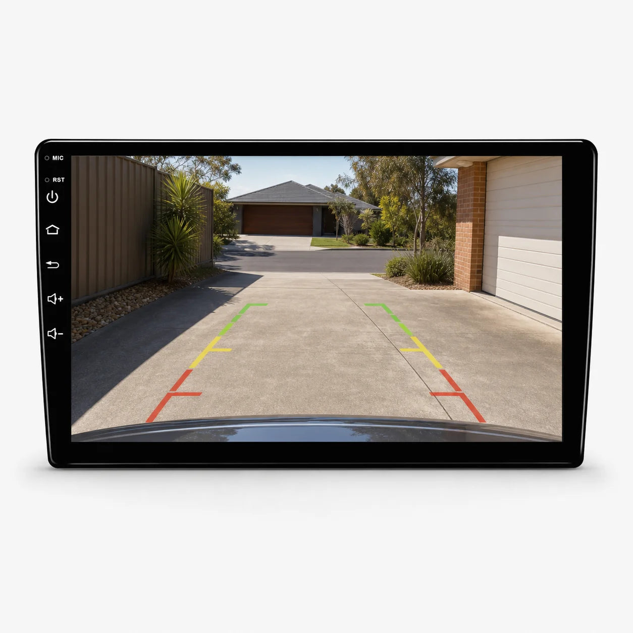 Novo Nav head unit displaying a reverse camera