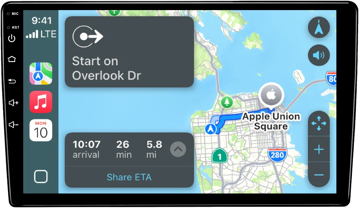 Maps app running on the Novo Nav aftermarket head unit