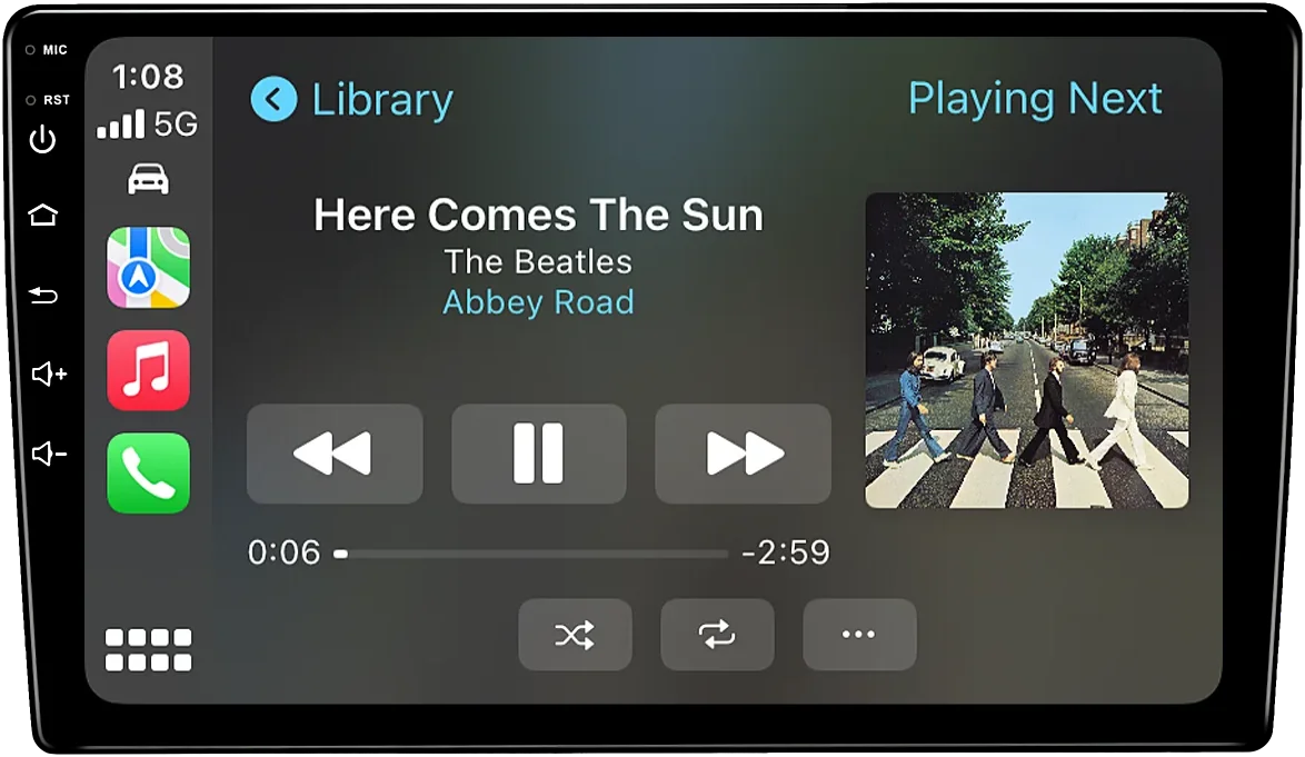 Music streaming apps on the Novo Nav aftermarket head unit